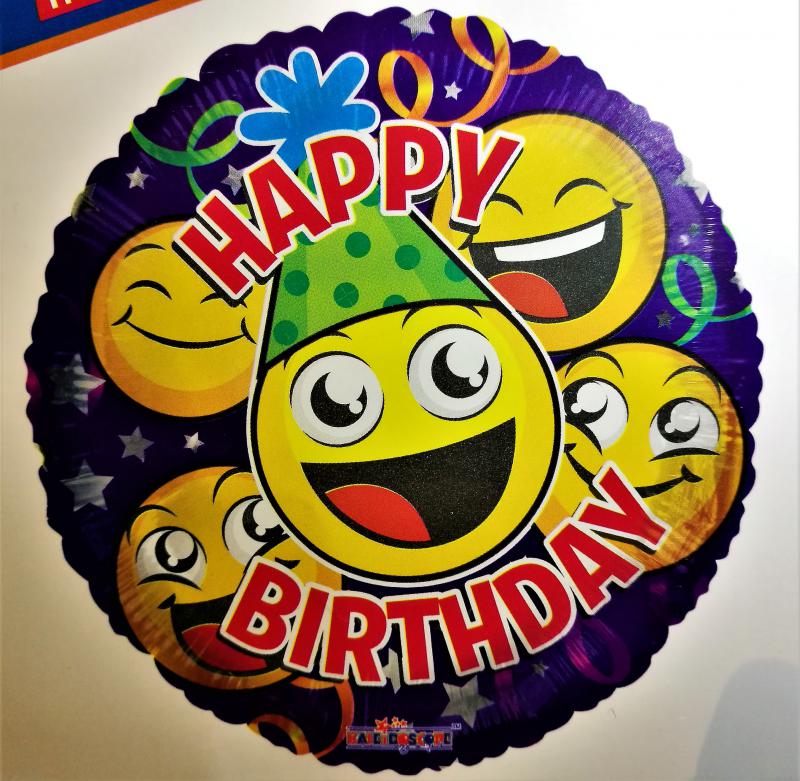 Happy Birthday kerek  fólia lufi