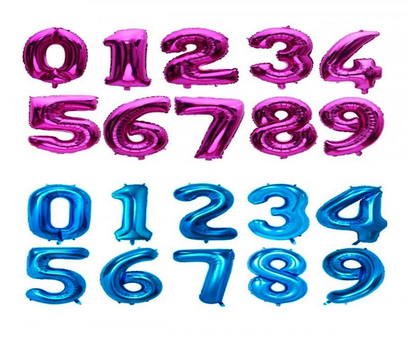 Héliummal is fújható 1 méteres számok forma  fólia lufi