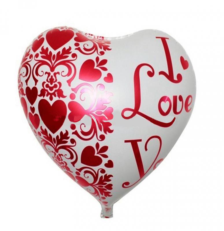 I Love You feliratos sziv formájú népi motivumos  fólia lufi