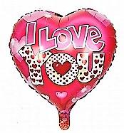 I Love You feliratú szív formájú  fólia lufi