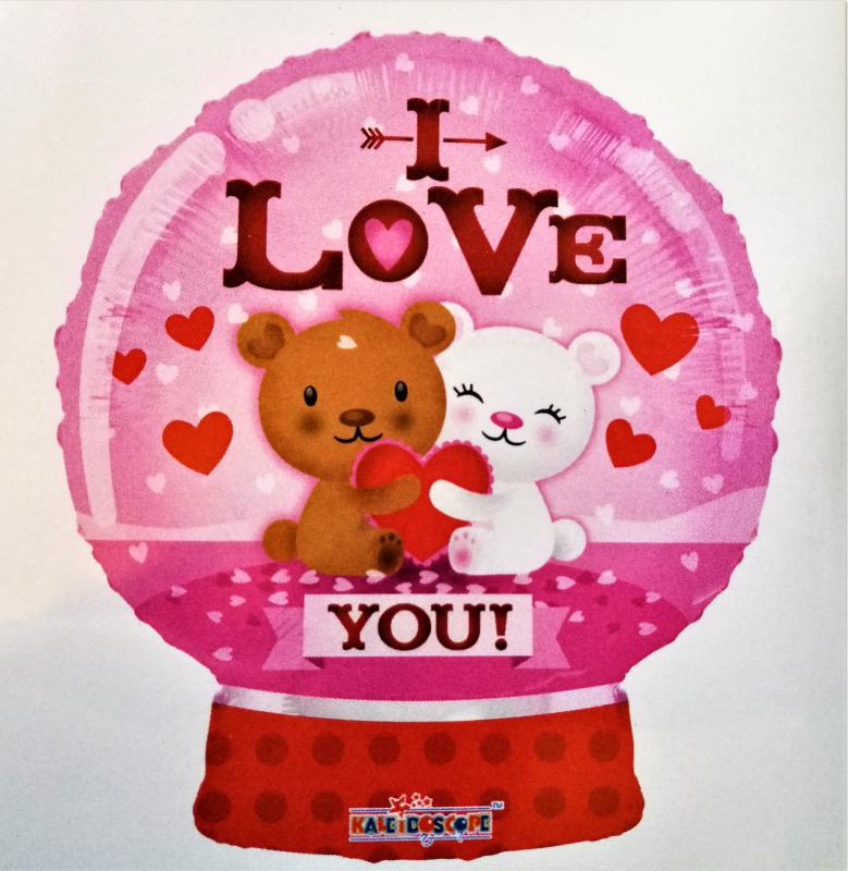 I love you hógömb alaku  fólia lufi