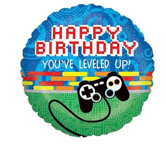Kontrolleres kerek happy birthday  fólia lufi