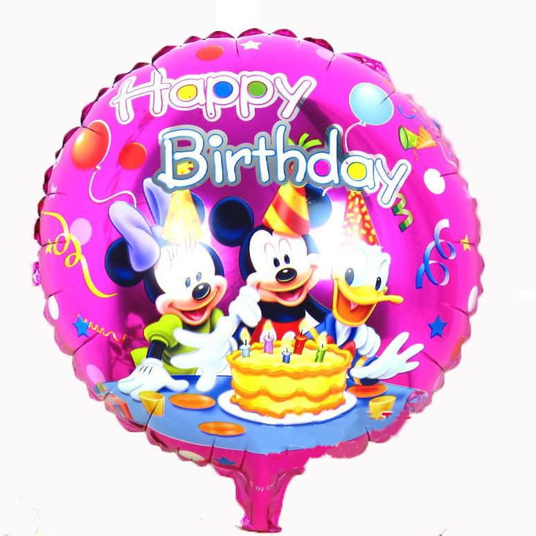 Mickey és Minnie születésnapi kerek  fólia lufi