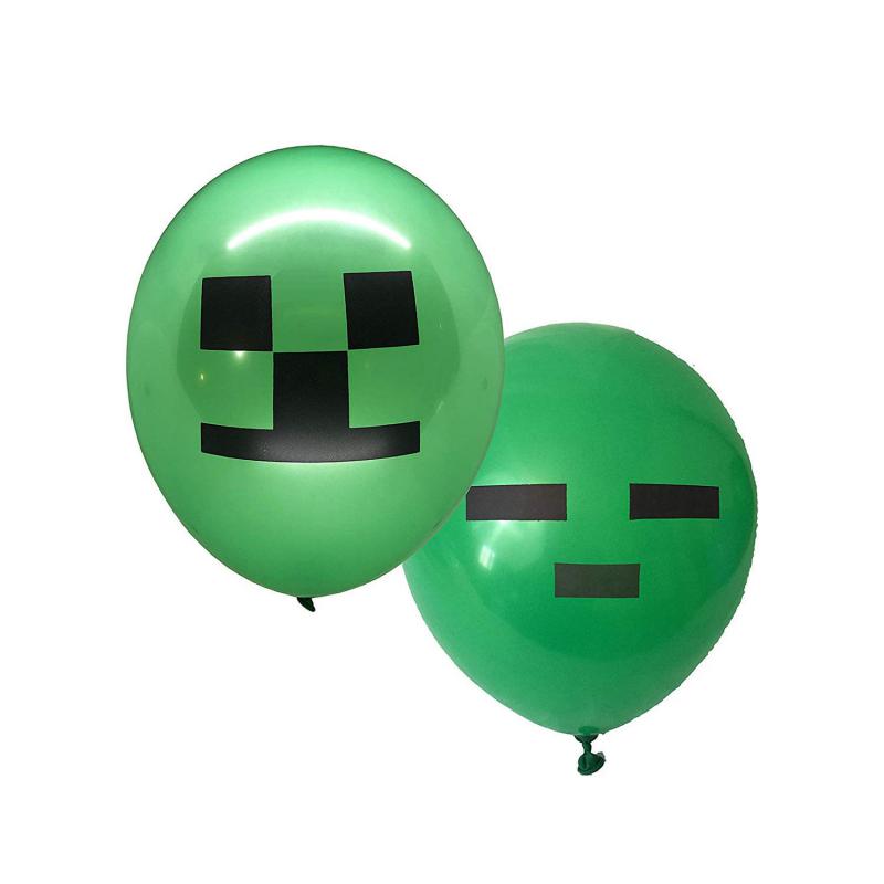 Minecraft mintás  zöld gumi lufi kétoldalas