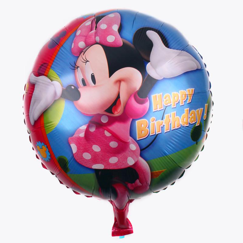 Minnie Happy Birthday kerek  fólia lufi