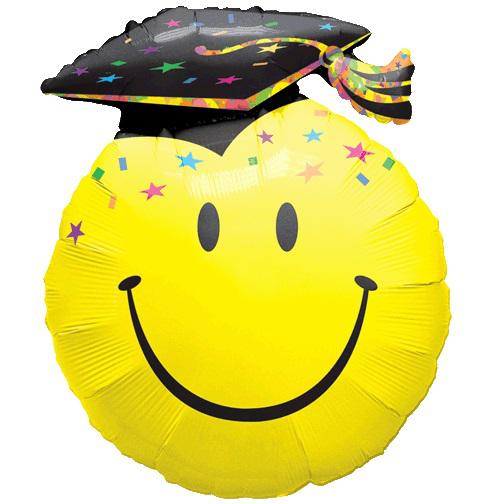 Nagy Emoji kerek ballagási fólia lufi