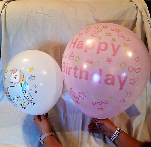 Óriás Happy Birthday feliratos gumi lufi,több szinben