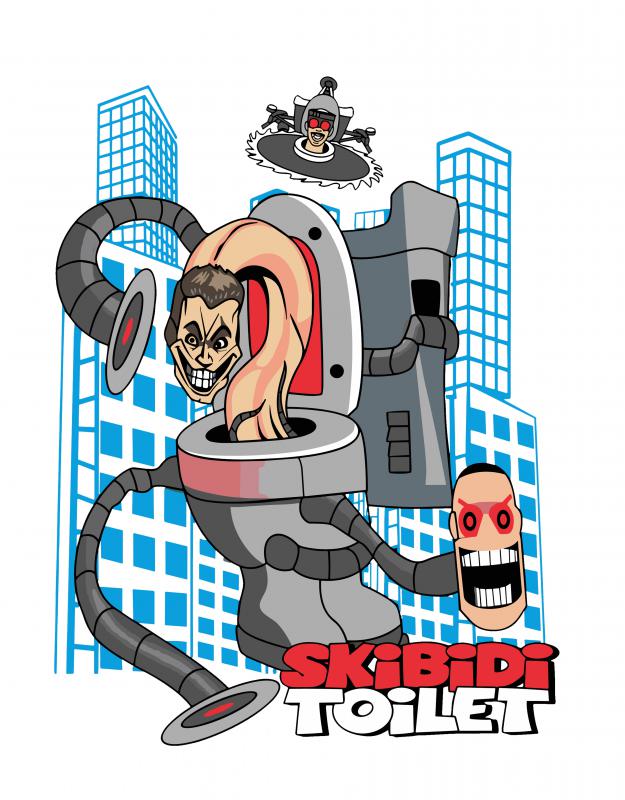 Skibidi Toilet mintás póló