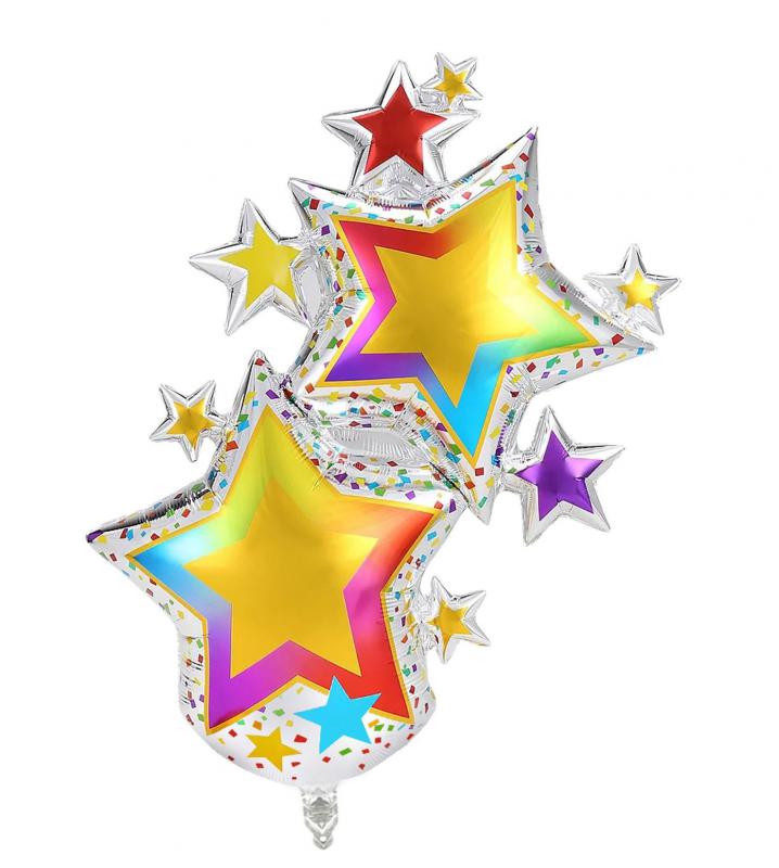 Sok csillag,csillagok alakos nagyméretű fólia léggömb