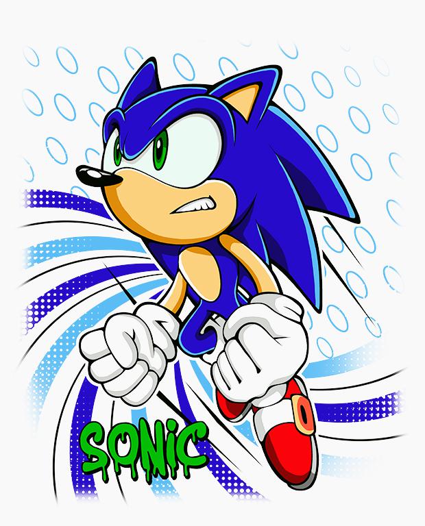Sonic mintás póló 3