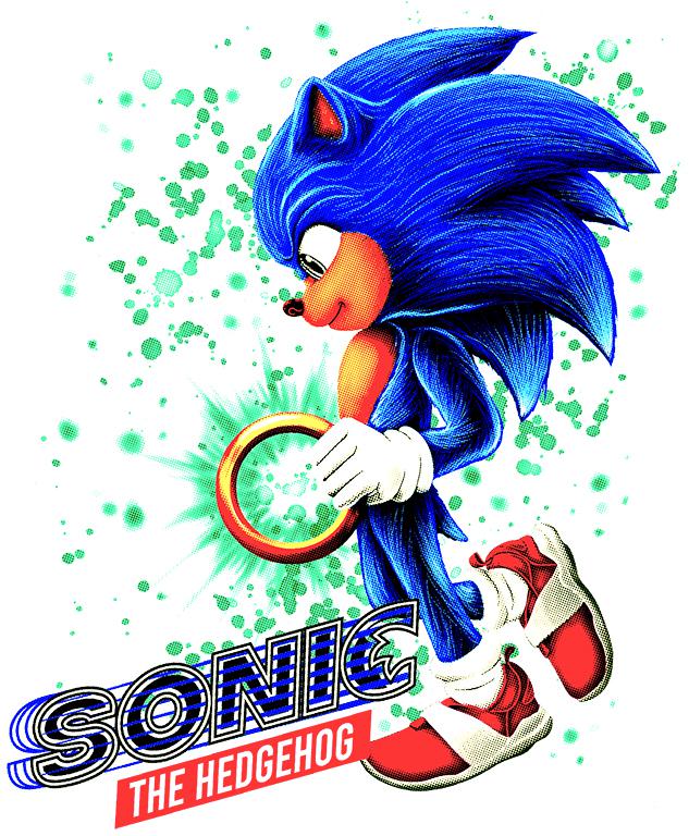 Sonic mintás póló 4