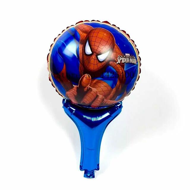 Spiderman rövid buzogány kék alappal  fólia lufi