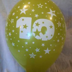 10-es évszámos gumi lufi több szinben