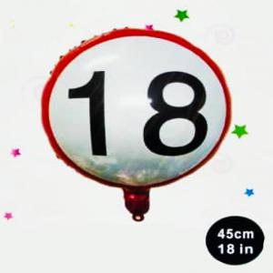 18- as évszámos tábla formájú  fólia lufi