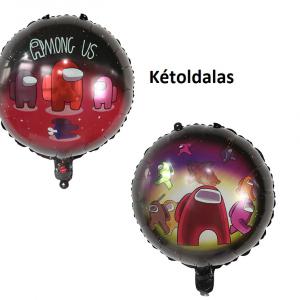 Among Us mintás kerek fekete fólia lufi