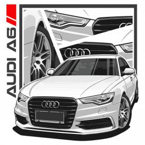 Audi A6 mintás póló