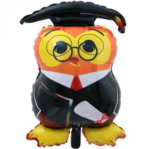 Bagoly  szemüveggel alakos fólia lufi ballagásra