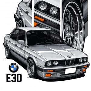 BMW E30 mintás póló