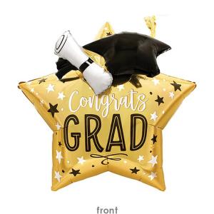 Csillag alakú ballagási  fólia lufi, ballagásra
