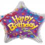 Happy Birthday csillag  fólia lufi