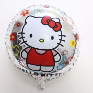 Hello Kitty kerek szivecskékkel fólia lufi