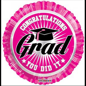 Kerek pink ballagó fólia lufi ballagásra