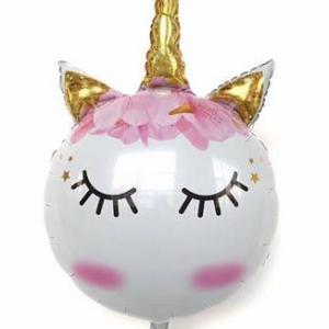 Kerek unikornis fej fólia lufi