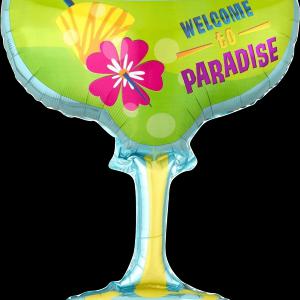 Koktélos pohár virágos fólia lufi