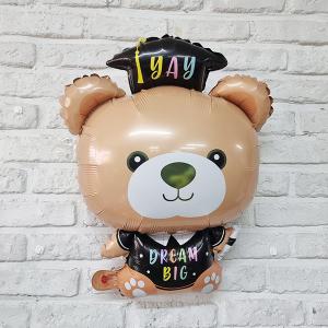 Mackó alakos ballagási  fólia lufi