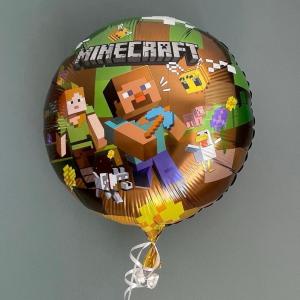 Minecraft mintás  kerek fólia lufi 2