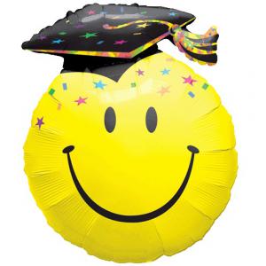 Nagy Emoji kerek ballagási fólia lufi