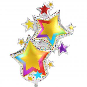 Sok csillag,csillagok alakos nagyméretű fólia léggömb