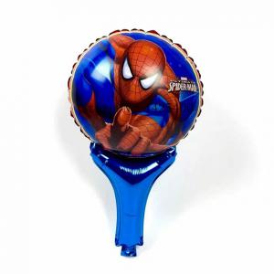 Spiderman rövid buzogány kék alappal  fólia lufi