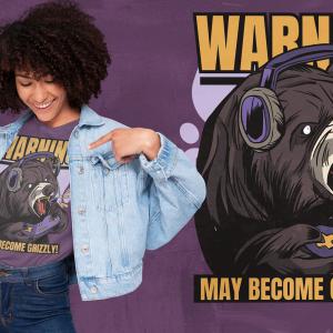 Warning mintás póló