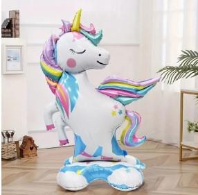 Unikornis alakos talpon álló fólia léggömb