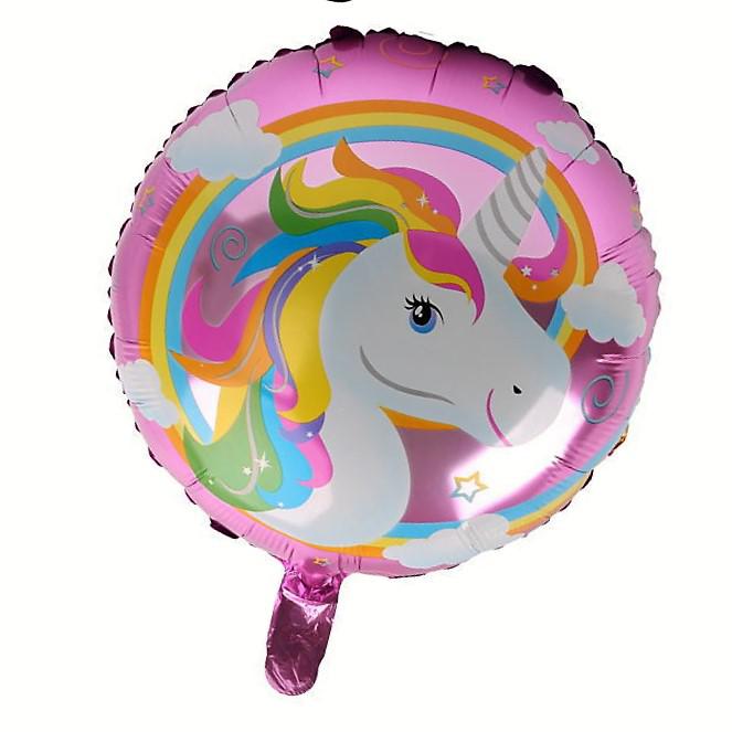 Unikornis mintás  kerek  fólia lufi