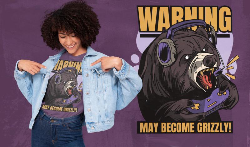 Warning mintás póló