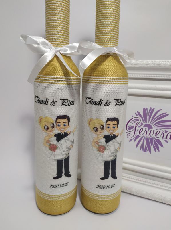 Arany pompa szülőköszöntő pálinkásüveg