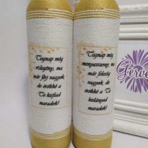 Arany pompa szülőköszöntő pálinkásüveg