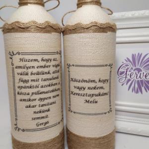 Boros üveg szülőköszöntő ajándék, vintage