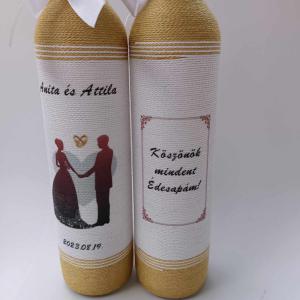 Esküvőre köszönet ajándék, arany, barack, szívesen