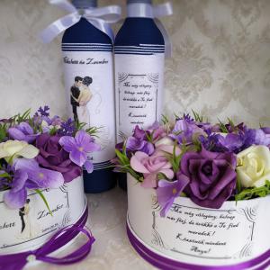 Esküvőre köszönet ajándék, kék-lila 2