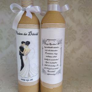 Köszönő ajándék esküvőre, drapp-barack