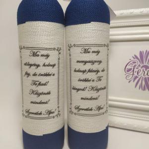 Pálinkás üveg pár édesapáknak, kék