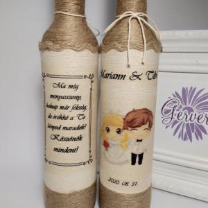 Pálinkás üveg pár édesapáknak, vintage