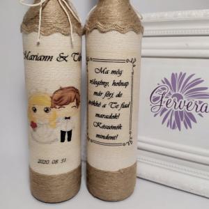 Pálinkás üveg pár édesapáknak, vintage