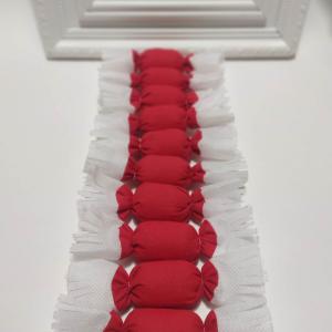 Retro textil szaloncukor, piros
