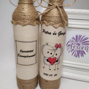 Szüleimnek szívesen, szülőköszöntő pálinkás üveg