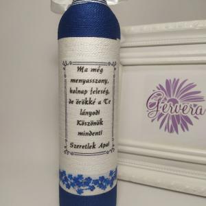 Szülőköszöntő pálinkás üveg