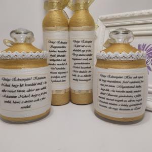 Szülőköszöntő szett, arany egyedi képpel